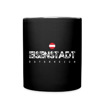 Henstadt, Österreich, Distressed Typografie - Tasse einfarbig - Schwarz - Vorne