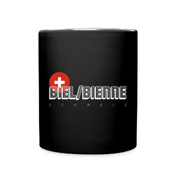 Swiss Cross Bold Typography - Full Colour Mug - black - Front