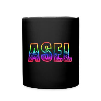 asel rs regenbogen - Tasse einfarbig - Schwarz - Vorne