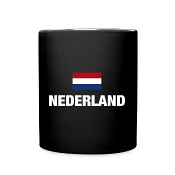 Holland Netherlands Nederland Flag Fan Gift - Full Colour Mug - black - Front