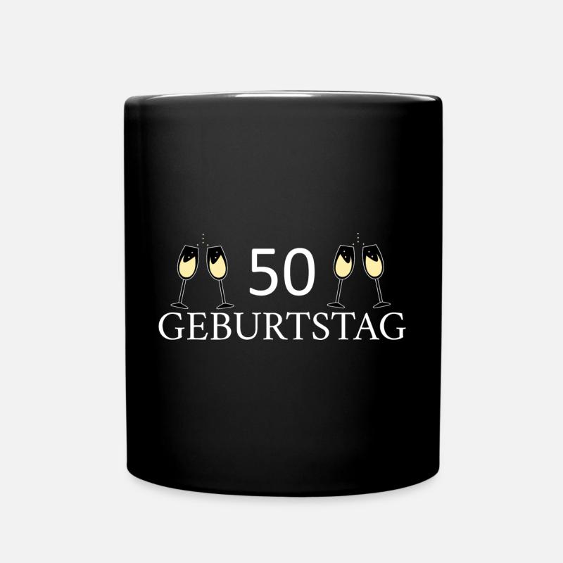 50.Geburtstag 50 Jahre - Tasse einfarbig - Schwarz