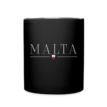 Malta T-Shirt: Mediterrane Eleganz - Tasse einfarbig - Schwarz - Vorne