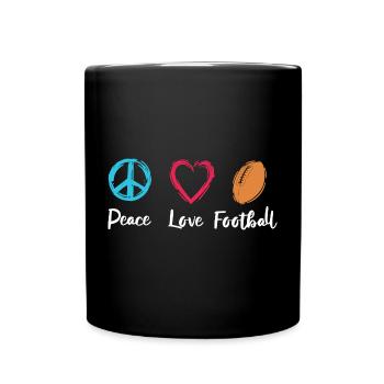 Peace Love Football - Full Colour Mug - black - Front