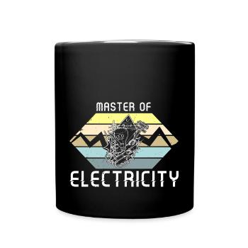 Master of electricity Elektriker Lichttechniker - Tasse einfarbig - Schwarz - Vorne