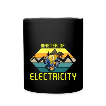 Master of electricity Elektriker Lichttechniker - Tasse einfarbig - Schwarz - Vorne