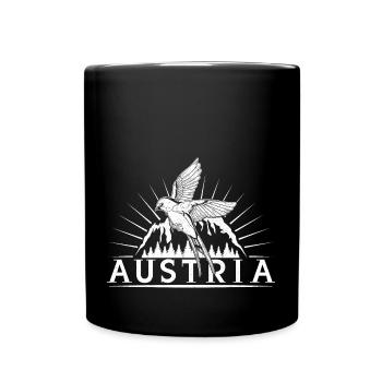 Autriche Montagne Forêt Hirondelle rustique Oiseau - Mug uni - noir - Devant