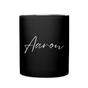 Aaron Name T-Shirt Geschenk Für Männer - Tasse einfarbig - Schwarz - Vorne