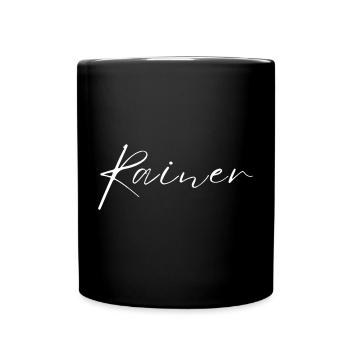 Rainer Name T-Shirt Gift for Men - Full Colour Mug - black - Front