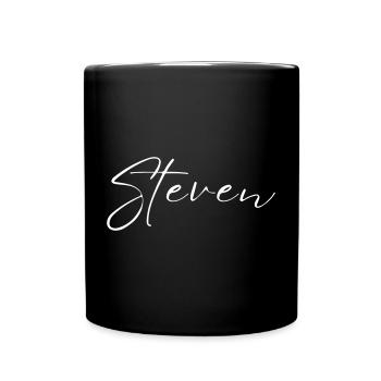T-shirt Cadeau pour hommes avec le nom Steven - Mug uni - noir - Devant