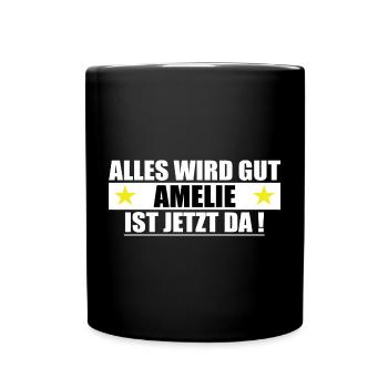 Amelie Last Name First Name Birthday - Full Colour Mug - black - Front