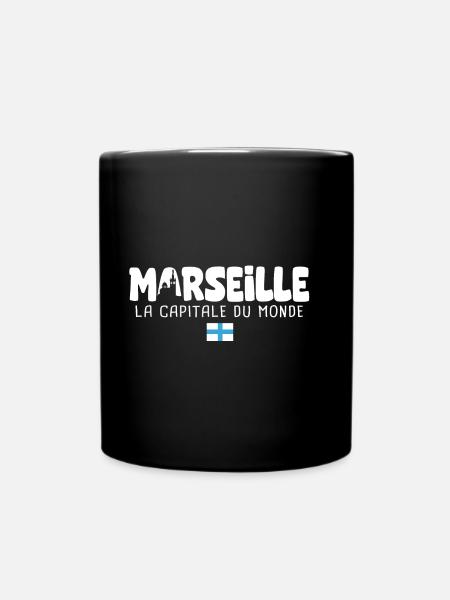 Marseille capitale du monde fier être marseillais - Mug uni - noir