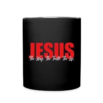 Jesus The Way Truth Life Christian - Tasse einfarbig - Schwarz - Vorne