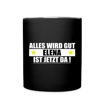 Elena Last Name First Name Birthday - Full Colour Mug - black - Front