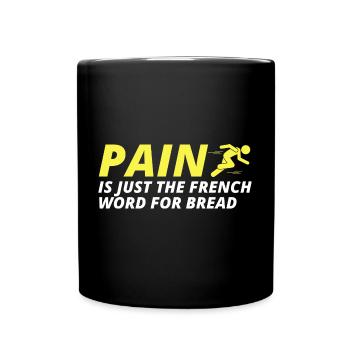 Pain Funny Running Workout Marathon - Full Colour Mug - black - Front