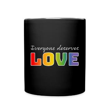 LGBT Gay T-Shirt everyone deserves love - Full Colour Mug - black - Front