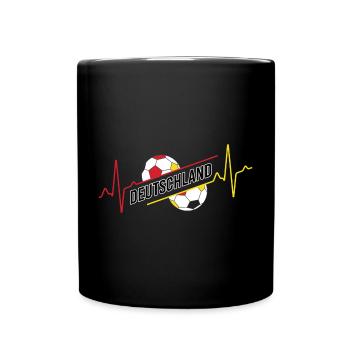 Deutschland Herzschlag - Tasse einfarbig - Schwarz - Vorne