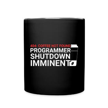 Programmers generate code from coffee - Full Colour Mug - black - Front