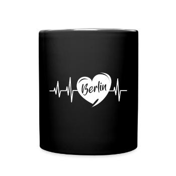Heartbeat Berlin Love Heart Capital Logo icon - Full Colour Mug - black - Front