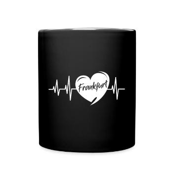 Frankfurt Herzschlag Liebe Puls Stadt Symbol icon - Tasse einfarbig - Schwarz - Vorne