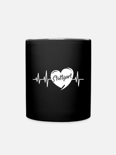 Stuttgart Herzschlag Liebe Stadt Symbol Logo Bild - Tasse einfarbig - Schwarz