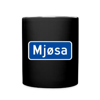Der Mjøsa-See - Tasse einfarbig - Schwarz - Vorne