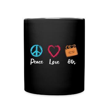 Peace Love 80s - Full Colour Mug - black - Front