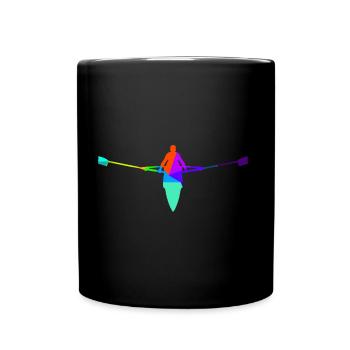 Kayak Rowing Canoe Rainbow Colors Sports - Full Colour Mug - black - Front