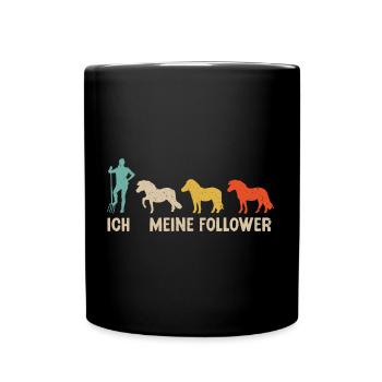 Shetland Pony Meine Follower Pferde Reitsport - Tasse einfarbig - Schwarz - Vorne