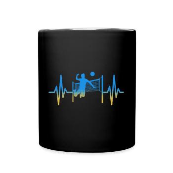 Volley-ball, battement de cœur, joueurs de volley-ball, volley - Mug uni - noir - Devant