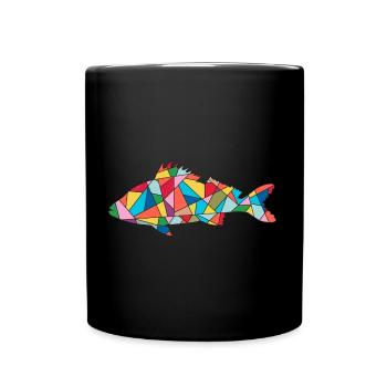 Barsch Angler Design Barschangeln Barsche Angeln - Tasse einfarbig - Schwarz - Vorne
