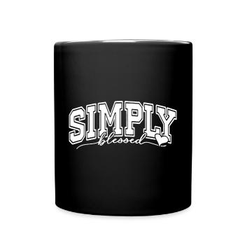 Bénissez simplement Inspirant Reconnaissant Positif - Mug uni - noir - Devant