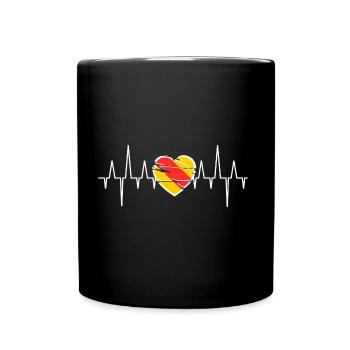 Der Badenser Herzschlag - Tasse einfarbig - Schwarz - Vorne