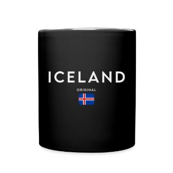 Drapeau de l’Islande, fierté islandaise - Mug uni - noir - Devant