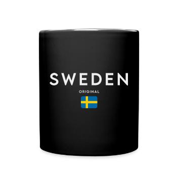 Flagge von Schweden, schwedischer Stolz - Tasse einfarbig - Schwarz - Vorne