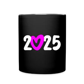2025 Heart Happy New Year Beginning New Beginning New Beginning - Full Colour Mug - black - Front
