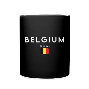 Flagge Belgiens, belgischer Stolz - Tasse einfarbig - Schwarz - Vorne