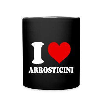 I Love Arrosticini Funny Witty Heart - Full Colour Mug - black - Front