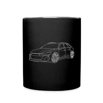 Contour automatique blanc - Mug uni - noir - Devant
