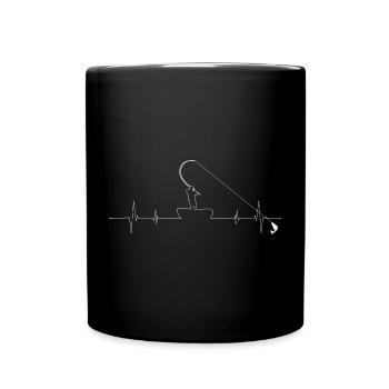 Lineheart Fisherman Silhouette - Full Colour Mug - black - Front