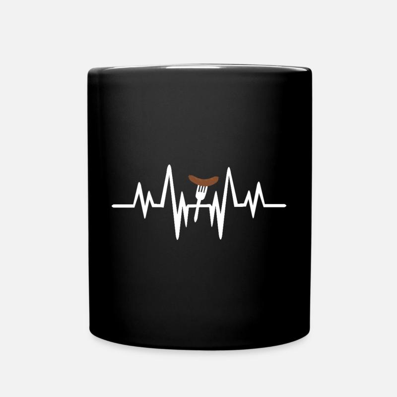 Wurst herzschlag - Tasse einfarbig - Schwarz