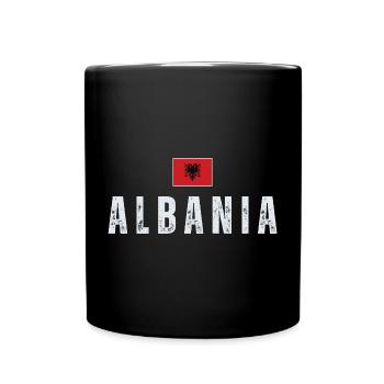 Albanian flag, Albanian pride - Full Colour Mug - black - Front