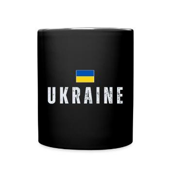 Drapeau ukrainien, fierté ukrainienne - Mug uni - noir - Devant