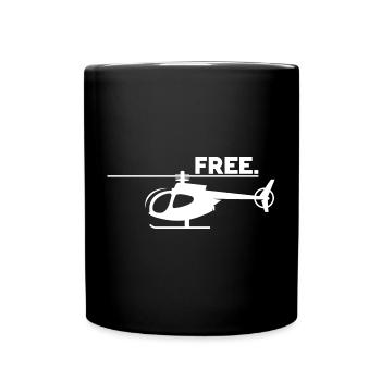 Helicopter Flying Is Freedom - Flight Pilot Icon - Full Colour Mug - black - Front
