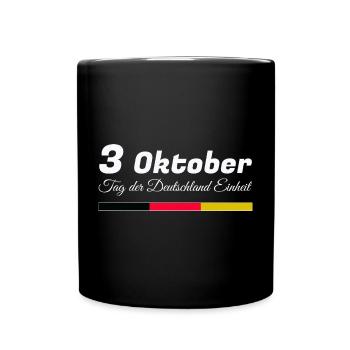 3. Oktober Einheit Farben - Tasse einfarbig - Schwarz - Vorne