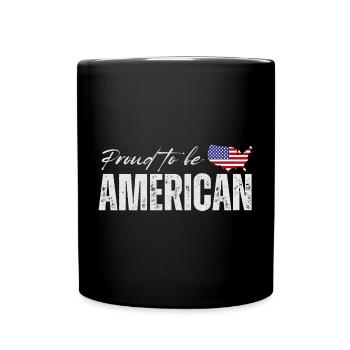 Stolzer Amerikaner, ich liebe Amerika - Tasse einfarbig - Schwarz - Vorne