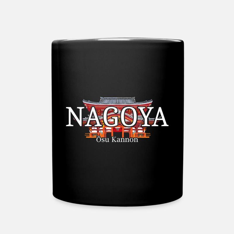 Nagoya, Japan, Tempel Osu Kannon, Zeichnung - Tasse einfarbig - Schwarz