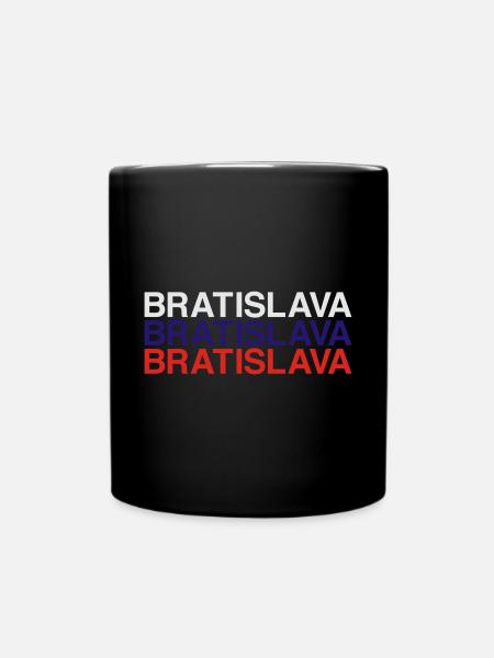 BRATISLAVA Slovakia Slowakei Flagge - Tasse einfarbig - Schwarz