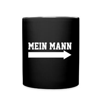 Mein_Mann_-Pfeil- - Tasse einfarbig - Schwarz - Vorne