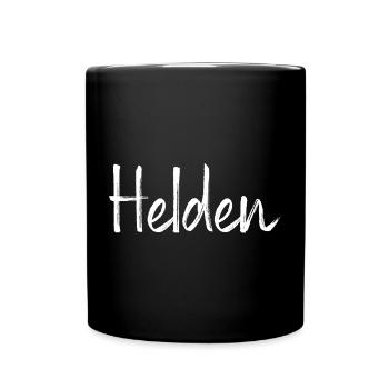 Helden Held Heldin Sieger Gewinner - Tasse einfarbig - Schwarz - Vorne