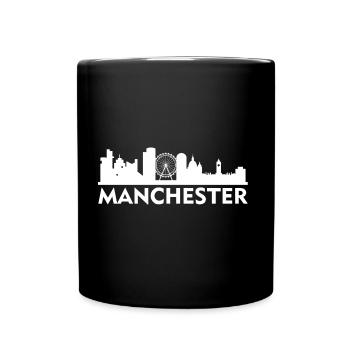 Manchester England Hauptstadt Skyline UK - Tasse einfarbig - Schwarz - Vorne